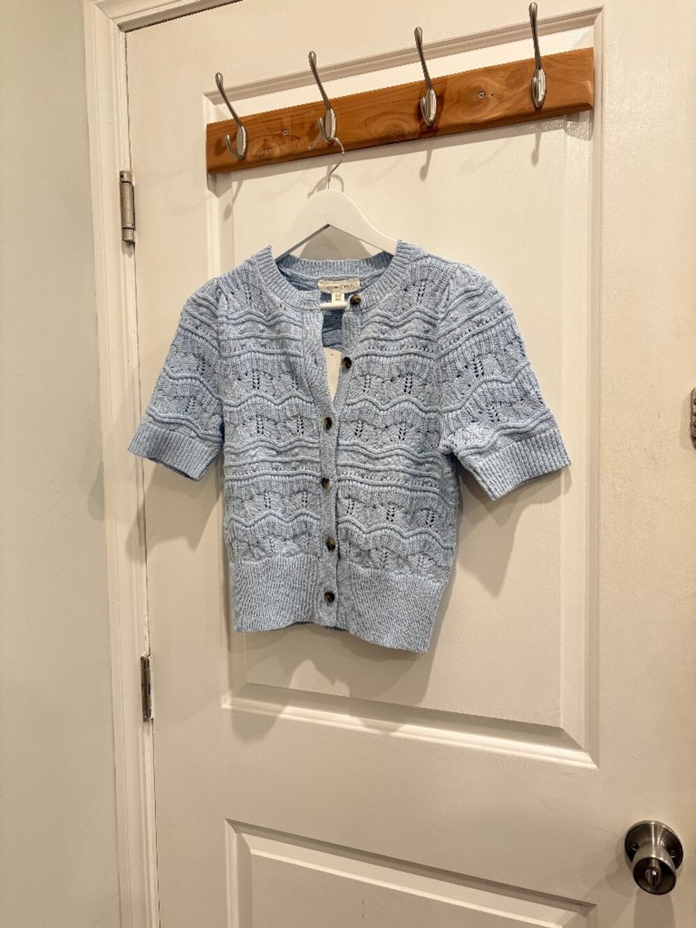 Short Sleeve Pointelle Cardigan Treasure & Bond